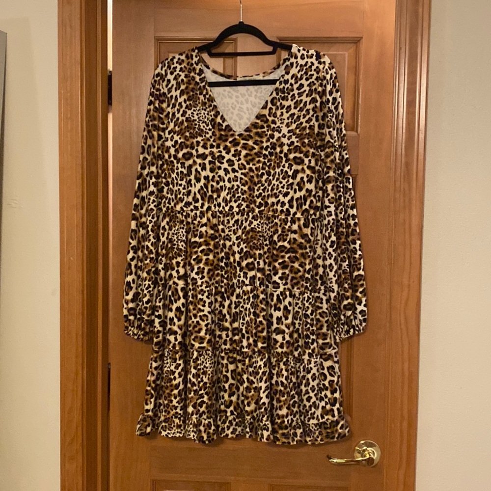 A beautiful Soul cheetah print long sleeve dress